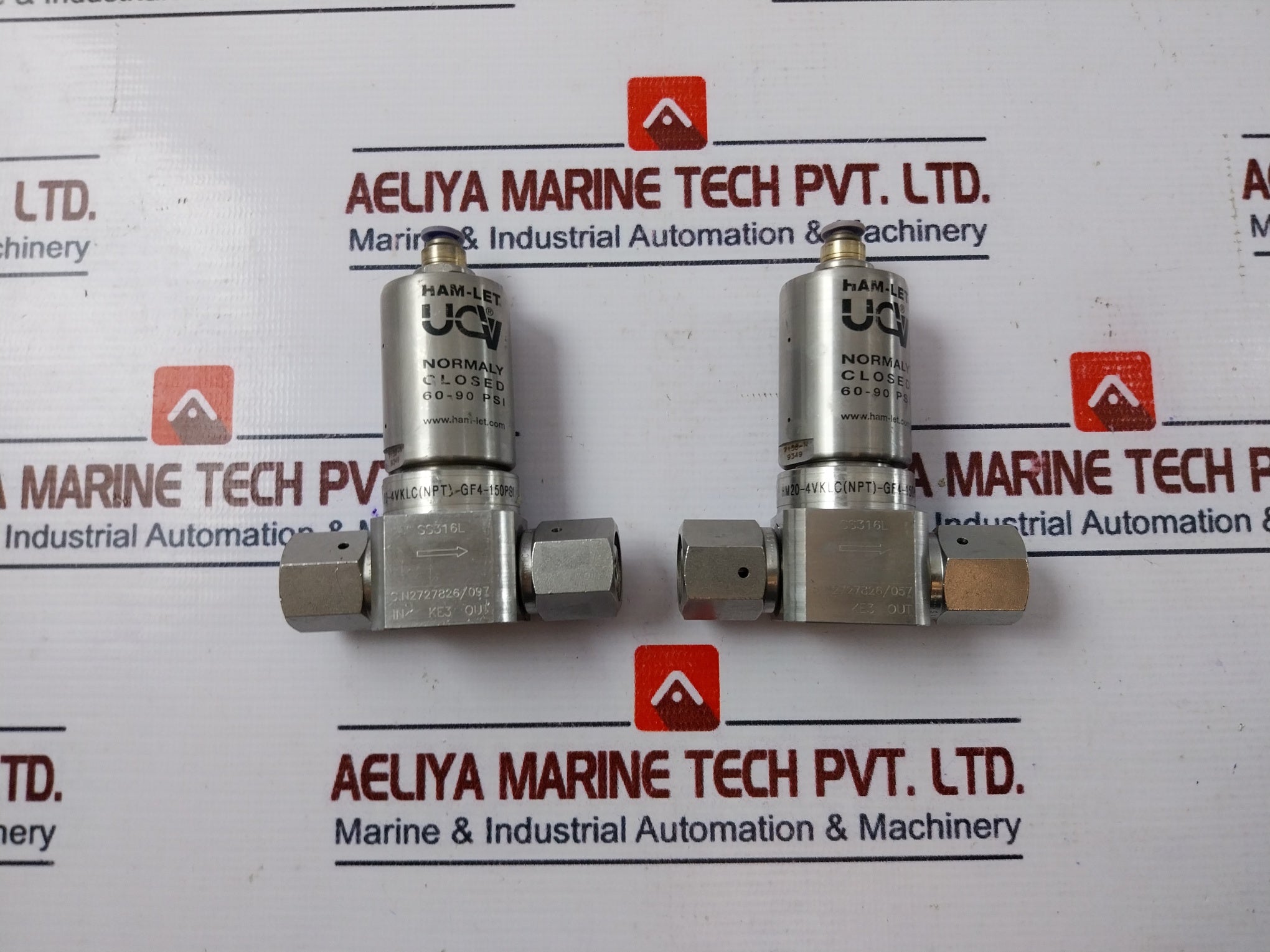 Ham-let Hm20-4Vklc(Npt)-gf4-150Psi Pneumatic Diaphram Valve 60-90 Psi