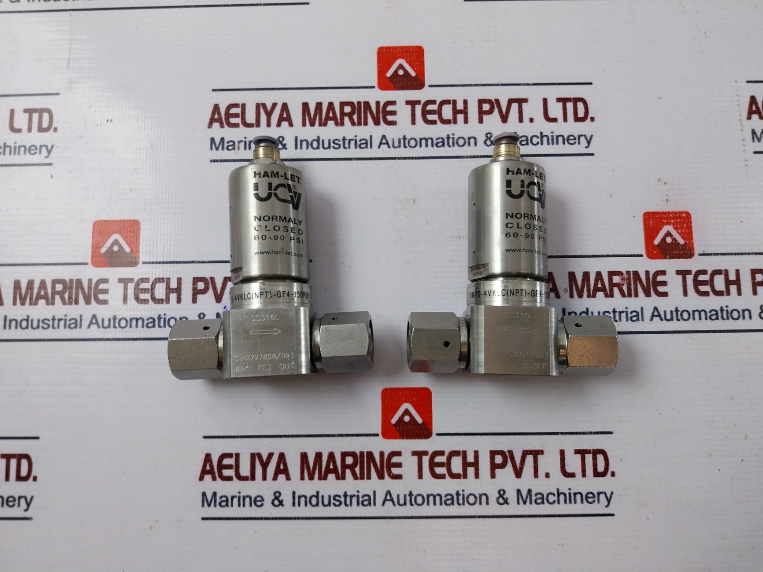 Ham-let Hm20-4Vklc(Npt)-gf4-150Psi Pneumatic Diaphram Valve 60-90 Psi