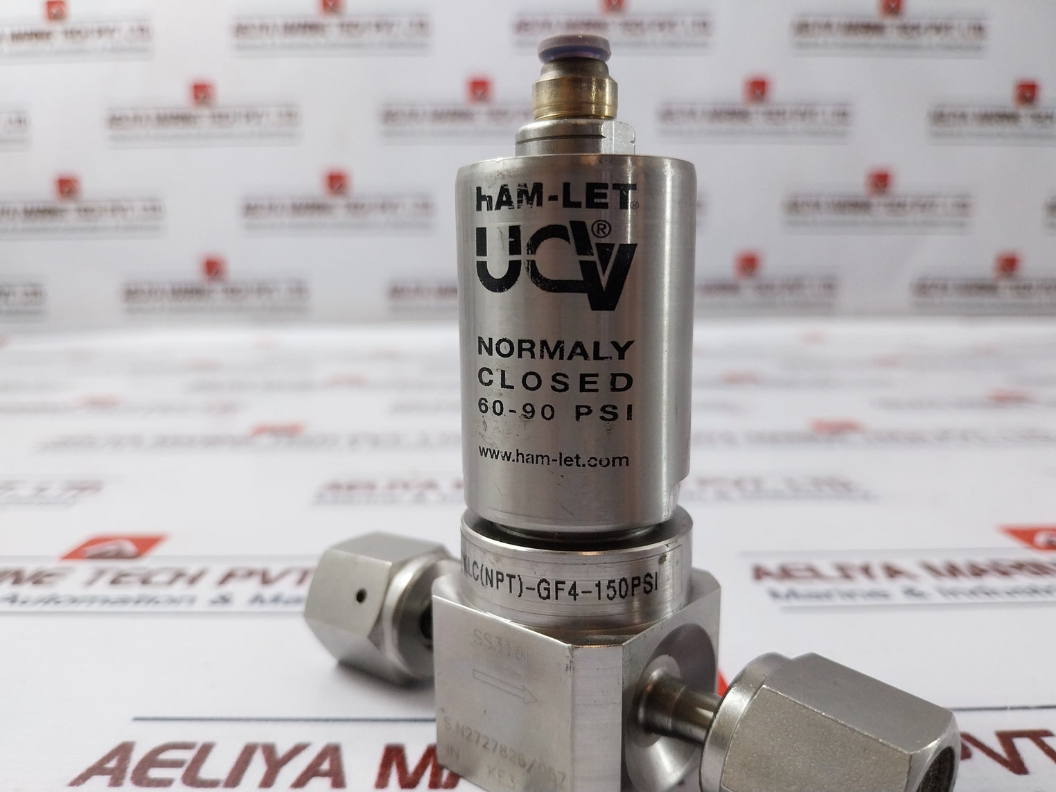 Ham-let Hm20-4Vklc(Npt)-gf4-150Psi Pneumatic Diaphram Valve 60-90 Psi