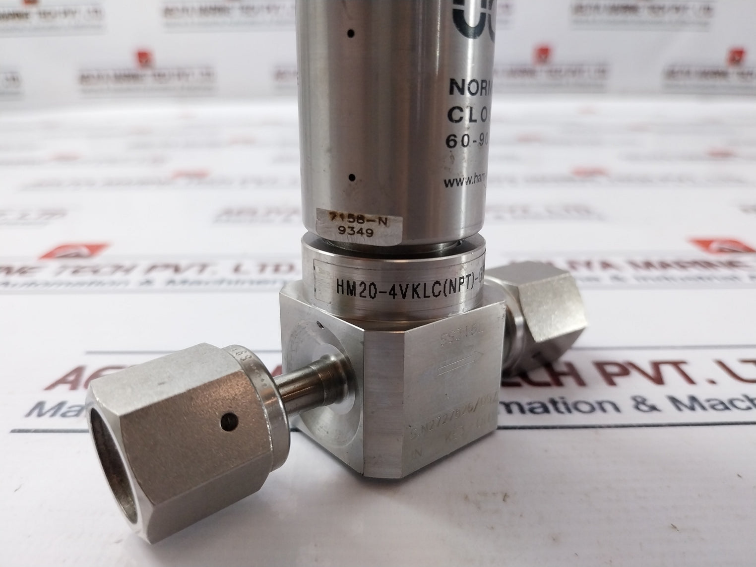 Ham-let Hm20-4Vklc(Npt)-gf4-150Psi Pneumatic Diaphram Valve 60-90 Psi