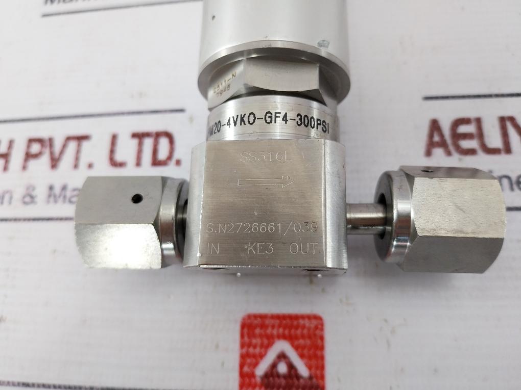Ham-let Hm20-4Vko-gf4-300Psi Pneumatic Diaphragm Valve 0.4~0.6 Mpag Ss316L Used