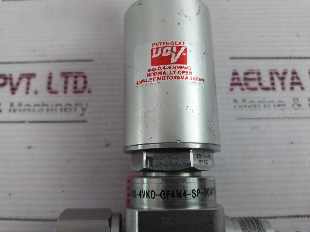 Ham-let Hm20-4Vko-gf4M4-sp-300Psi Pneumatic Diaphragm Valve 0.4 0.6 Mpag Ss316L