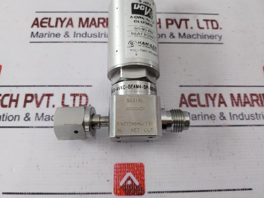 Ham-let Hm20-4Vkc-gf4M4-sp-300Psi Pneumatic Diaphragm Valve 1/8Npt Ss316L