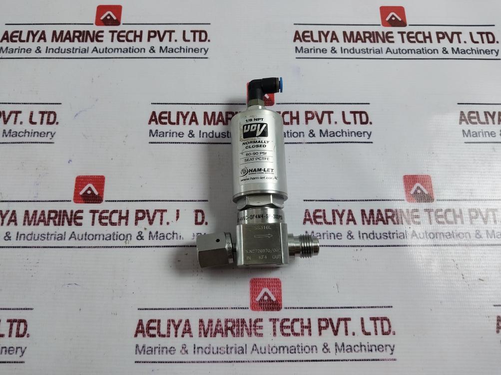 Ham-let Hm20-4Vkc-gf4M4-sp-300Psi Pneumatic Diaphragm Valve Ss316L 60-90 Psi