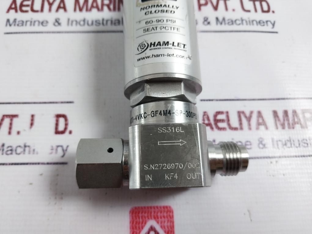 Ham-let Hm20-4Vkc-gf4M4-sp-300Psi Pneumatic Diaphragm Valve Ss316L 60-90 Psi