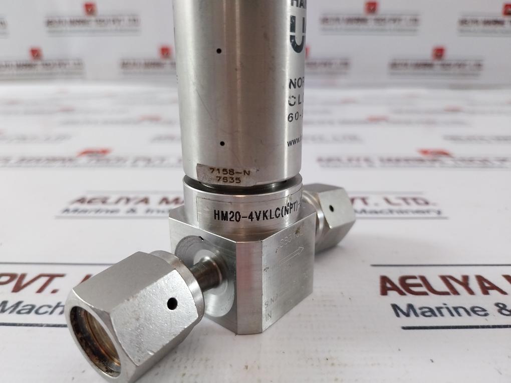 Ham-let Hm20-4Vklc(Npt)-gf4-150Psi Pneumatic Diaphram Valve 7158-n, 60-90 Psi