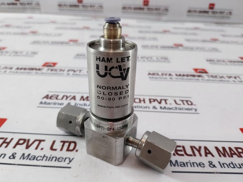 Ham-let Hm20-4Vklc(Npt)-gf4-150Psi Pneumatic Diaphram Valve 7158-n, 60-90 Psi