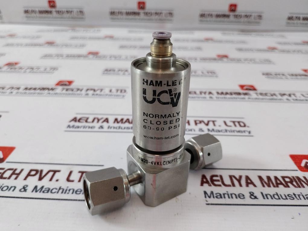 Ham-let Hm20-4Vklc(Npt)-gf4-150Psi, Ucv Pneumatic Diaphram Valve 60-90 Psi