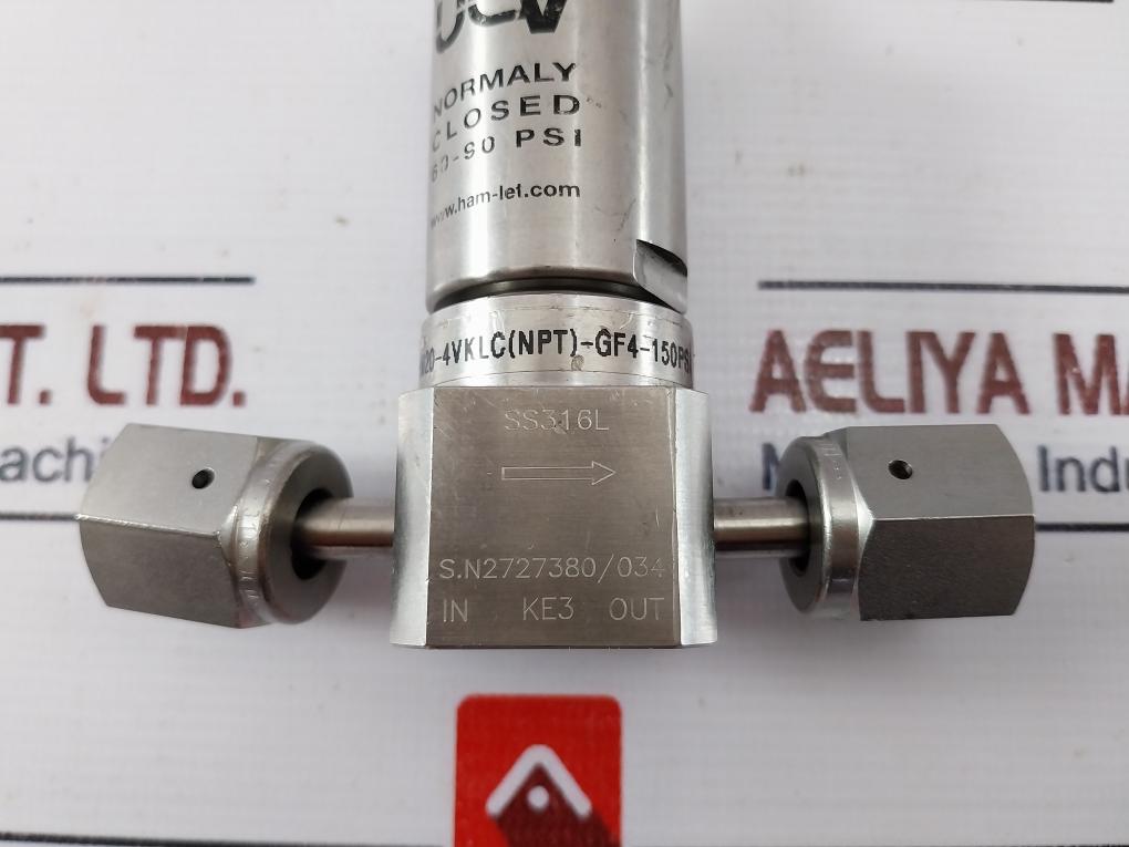 Ham-let Hm20-4Vklc(Npt)-gf4-150Psi, Ucv Pneumatic Diaphram Valve 60-90 Psi