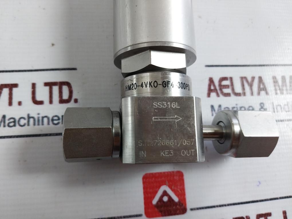 Ham-let Hm20-4Vko-gf4-300Psi Pneumatic Diaphragm Valve Ss316L 2511-n