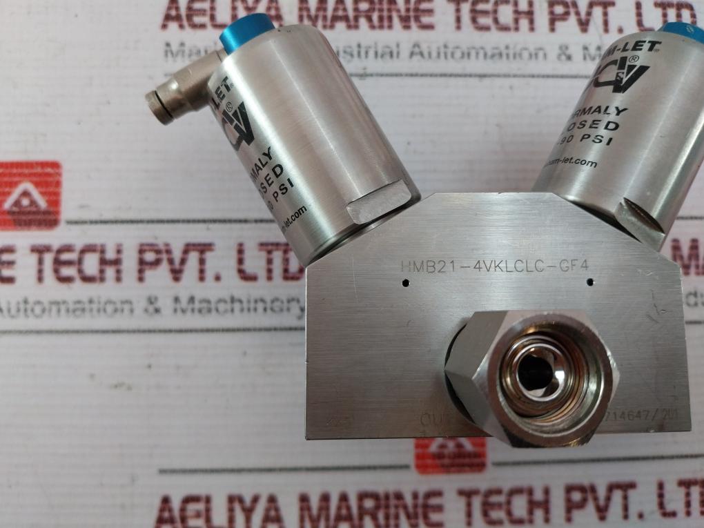 Ham-let Hmb21-4Vklclc-gf4 Normally Closed Valve Htc-316 Jc8 60-90 Psi