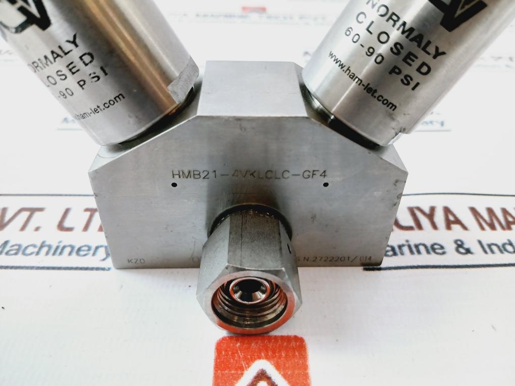 Ham-let Hmb21-4Vklclc-gf4 Normally Closed Valve 60-90 Psi