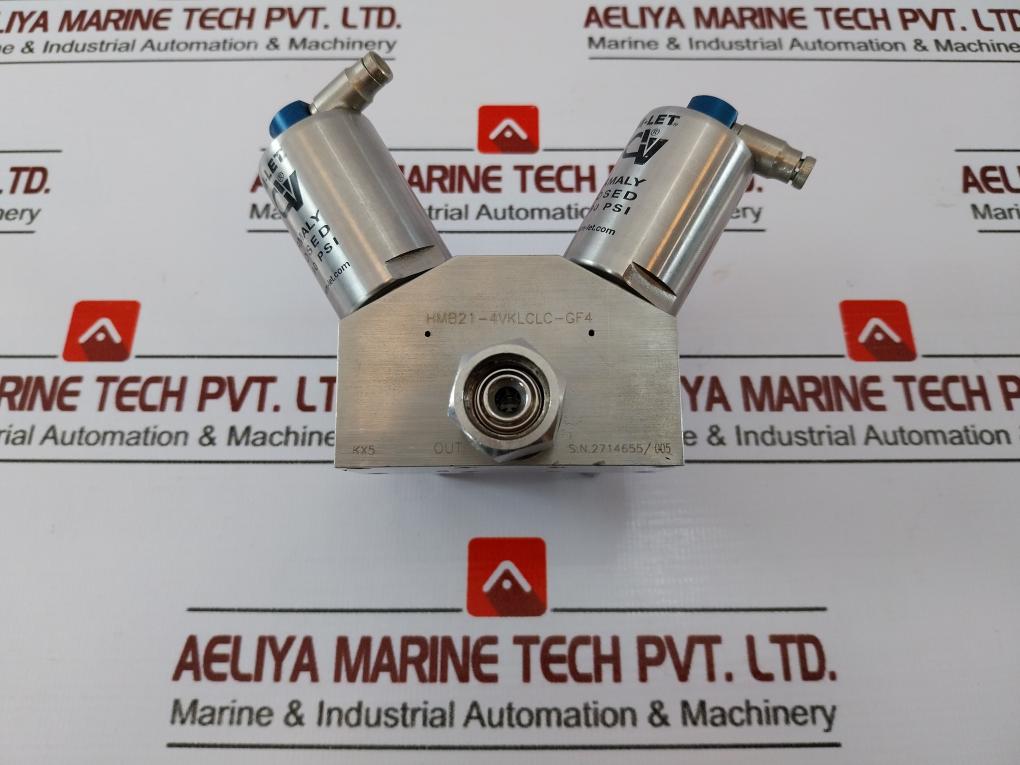 Ham-let Hmb21-4Vklclc-gf4 Dual Head Valve Pressure Range 60-90 Psi