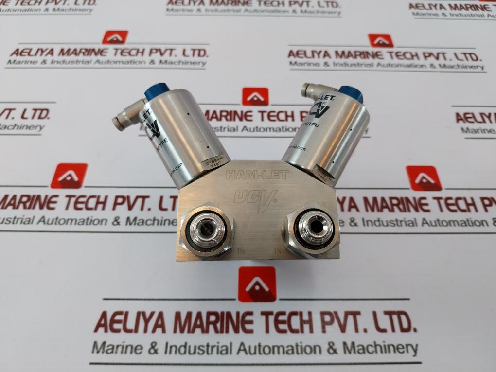 Ham-let Hmb21-4Vklclc-gf4 Dual Head Valve Pressure Range 60-90 Psi