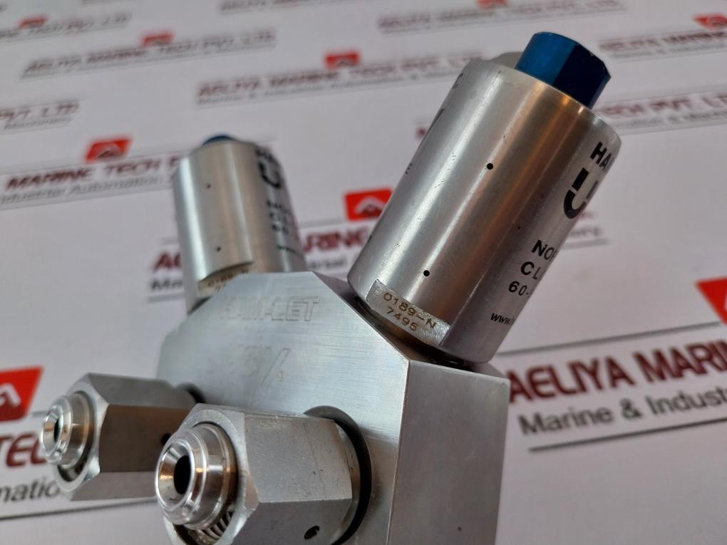 Ham-let Hmb21-4Vklclc-gf4 Dual Head Valve Pressure Range 60-90 Psi
