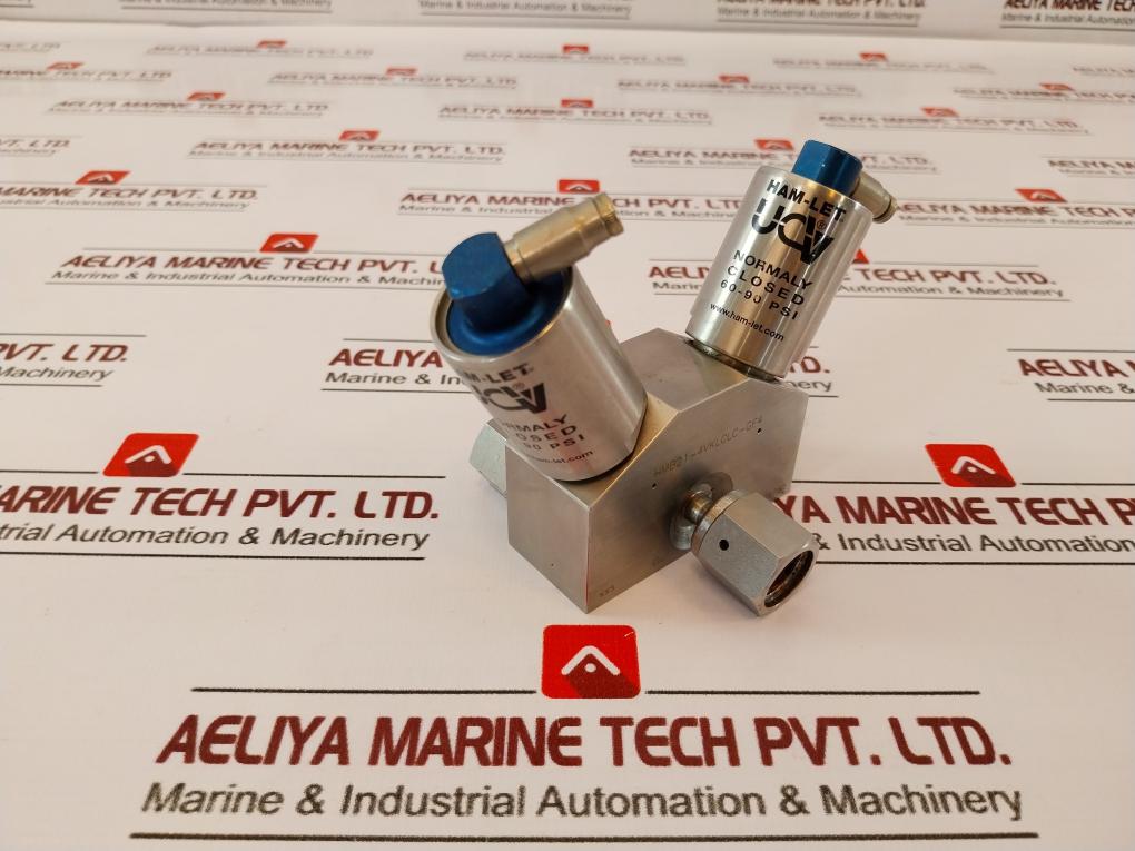 Ham-let Hmb21-4Vklclc-gf4 Dual Head Valve Pressure Range 60-90 Psi