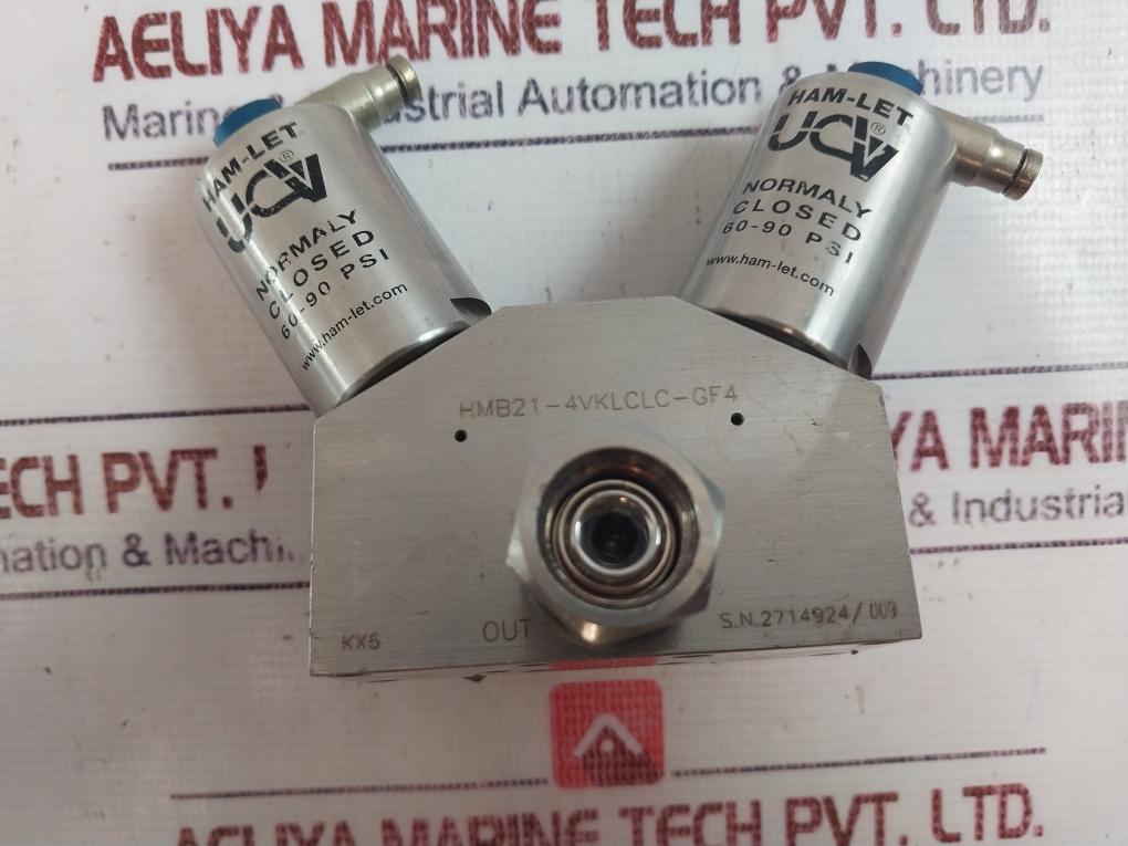 Ham-let Hmb21-4Vklclc-gf4 Valve Seat Pctfe Normally Closed 60-90 Psi