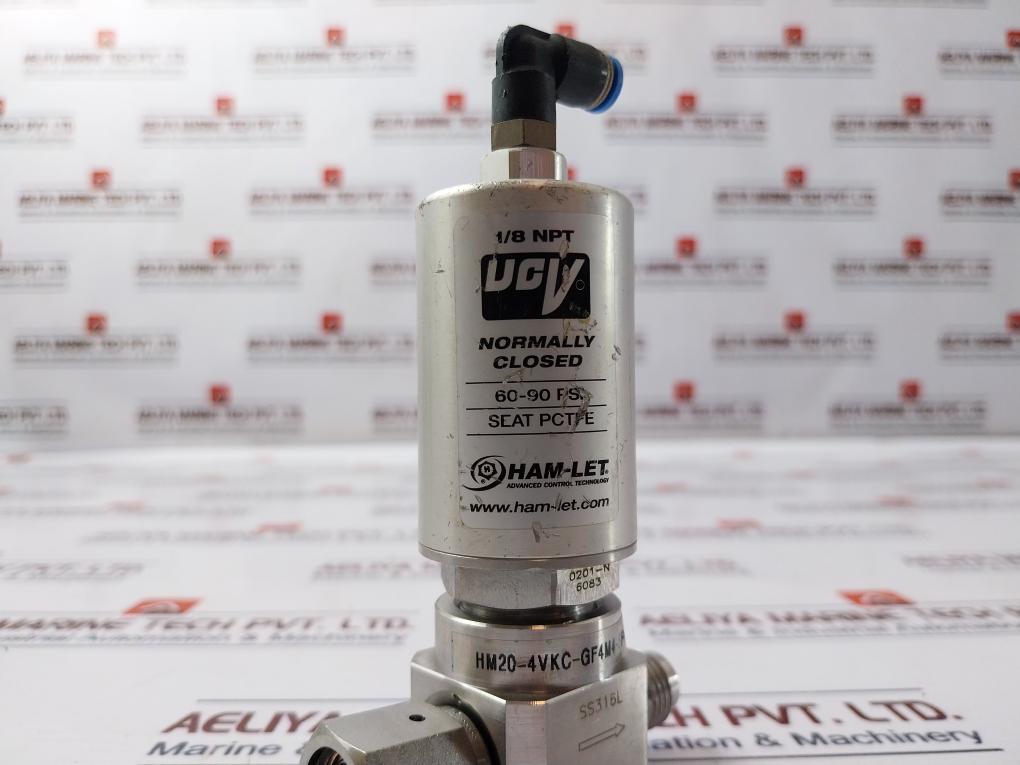 Ham-let Ucv Hm20-4Vkc-gf4M4-sp-300Psi Pneumatic Diaphragm Valve 60-90 Psi