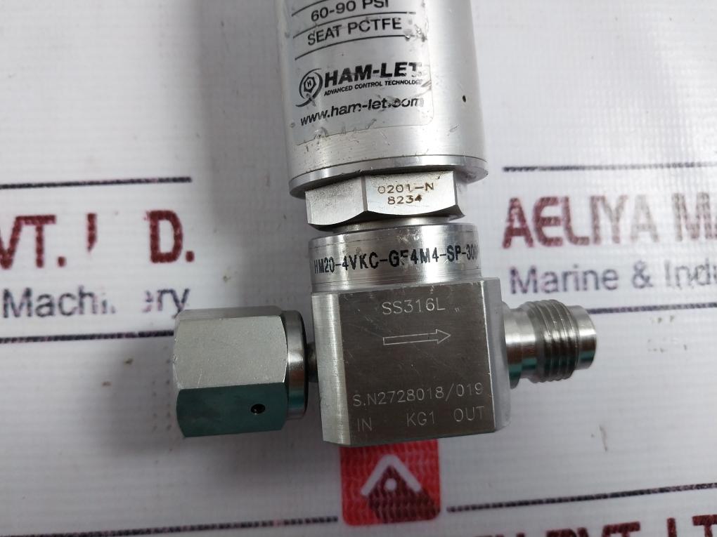 Ham-let Hm20-4Vkc-gf4M4-sp-300Psi Pneumatic Diaphragm Valve 60-90 Psi Ss316L