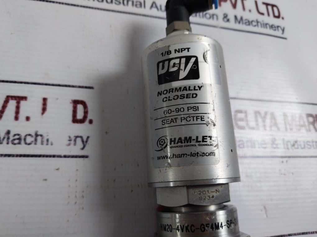 Ham-let Hm20-4Vkc-gf4M4-sp-300Psi Pneumatic Diaphragm Valve 60-90 Psi Ss316L