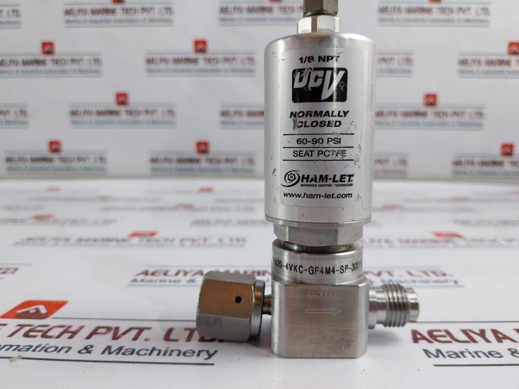 Ham-let Ucv Hm20-4Vkc-gf4M4-sp-300Psi Normally Closed Pneumatic Diaphragm Valve