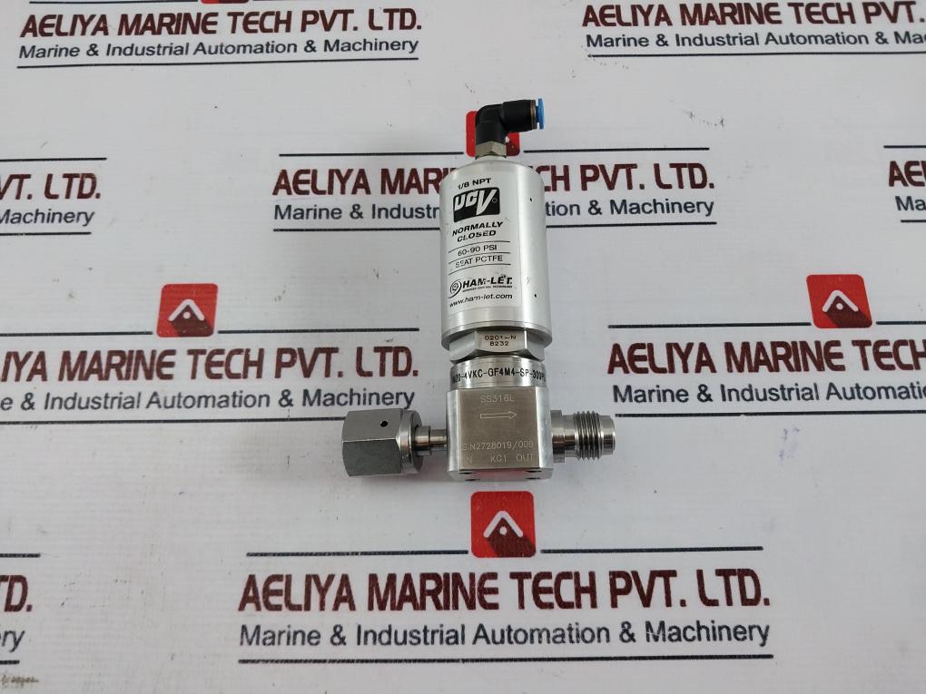Ham-let Ucv Hm20-4Vkc-gf4M4-sp-300Psi Pneumatic Diaphragm Valve 60-90 Psi 1/8Npt