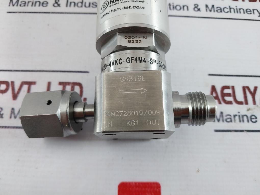 Ham-let Ucv Hm20-4vkc-gf4m4-sp-300psi Pneumatic Diaphragm Valve 60-90 Psi 1/8npt