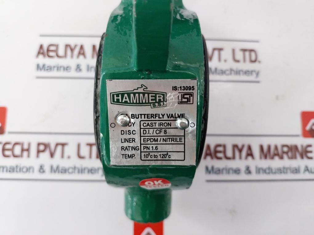 Hammer C.I. Butterfly Valve 10°C To 120°C