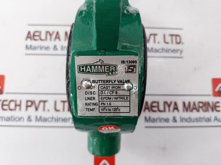 Hammer C.I. Butterfly Valve 10°C To 120°C