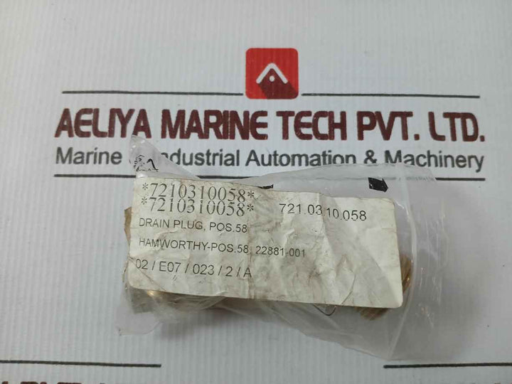 Hamworthy 22881-001 Drain Plug