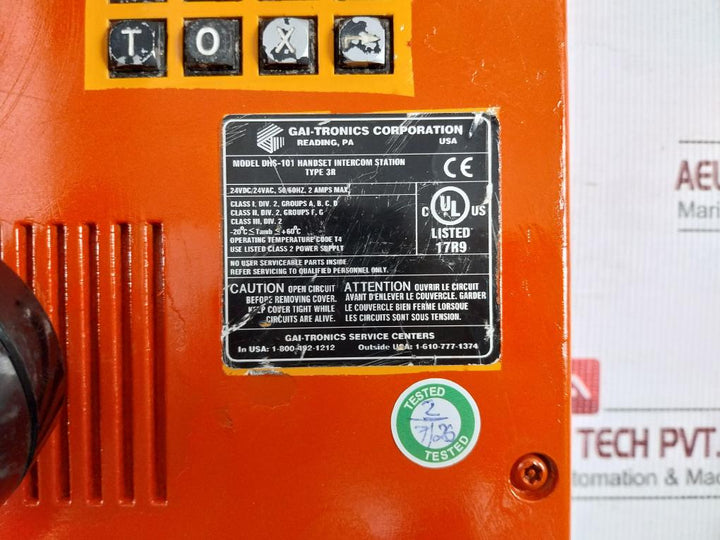Handset Intercom Station Dhs-101 Gai-tronics 24Vdc/24Vac 50/60Hz