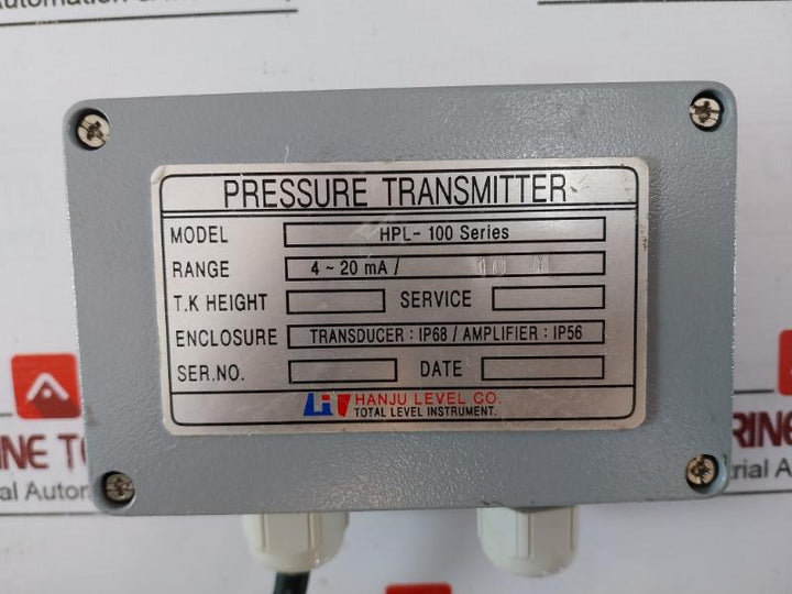 Hanju Level Hpl-100 Series Pressure Transmitter Ip56 4~20Ma/10 M 31-meter