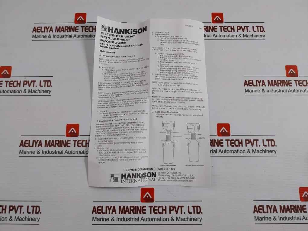 Hankison E9-28 Filter Element Hf Grade 12–48 3210857