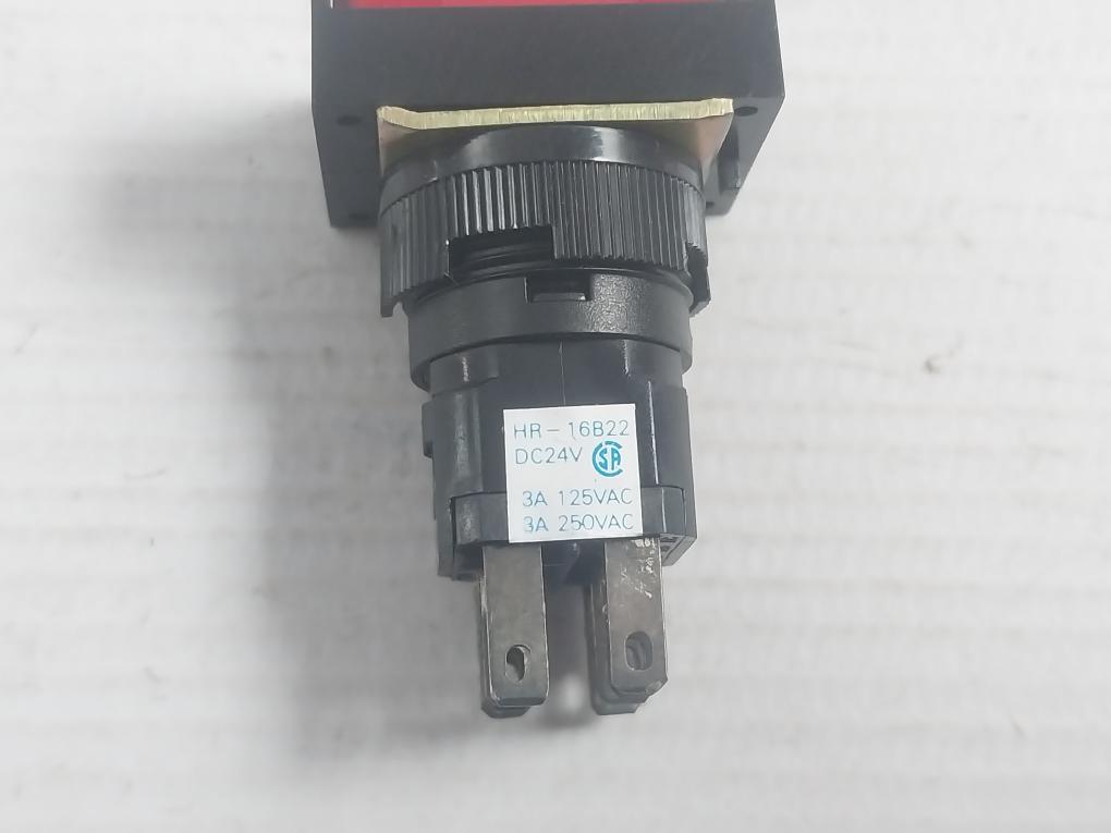 Hankuk Relay 250Vac Red Rectangular Momentary Push Button Switch Hr–16B22 3A
