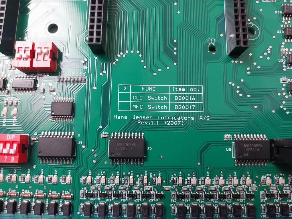 Hans Jensen Lubricators 820016 Printed Circuit Board Rev 1.1