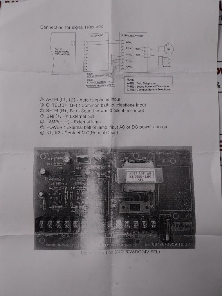 Hanshin Electronics Hsr-032 Signal Relay Box Ac220v/dc24v Tco-400p-012