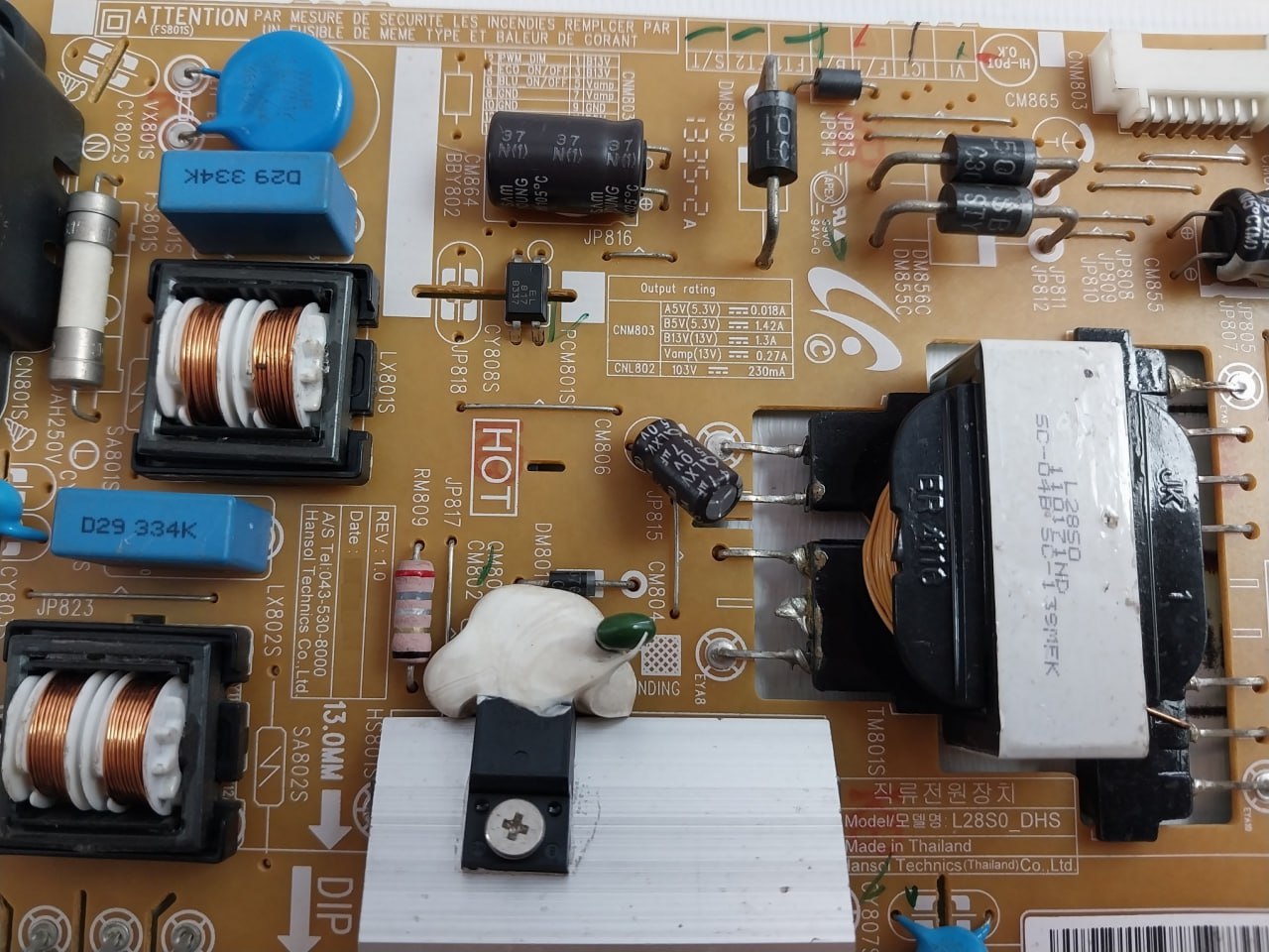 Hansol Technics L28S0_Dhs Dc Power Supply Pcb Board Bn44-00644D Rev:1.0 100-240V