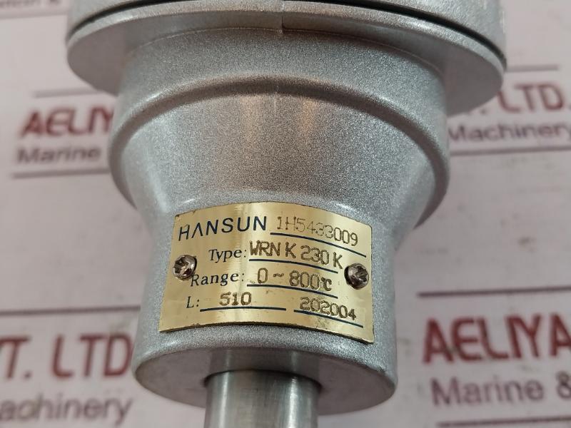 Hansun 1H5433009 Fan Distributed Flue Gas Thermocouple Wrn K 230 K 0-800 C