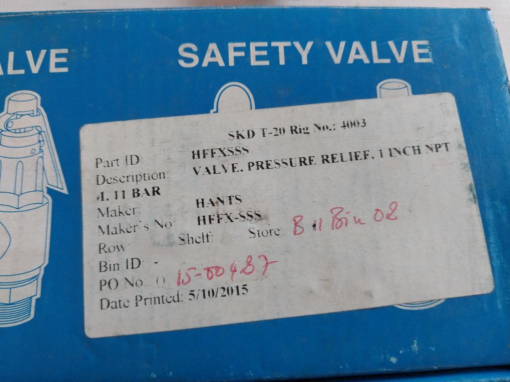 Hants L3 Pressure Safety Relief Valve 1 Inch Npt 11 Bar