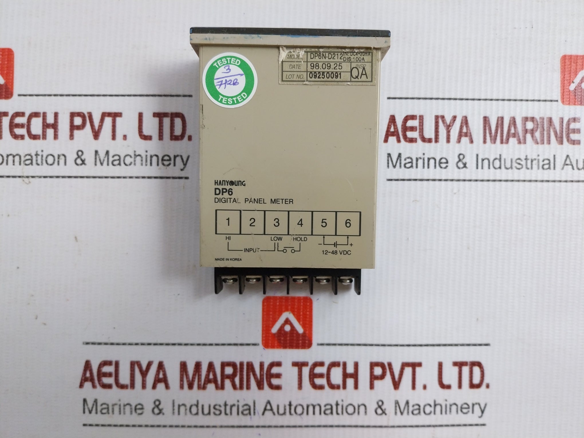 Hanyoung Digital Panel Meter 12-48Vdc Dp6N-d212