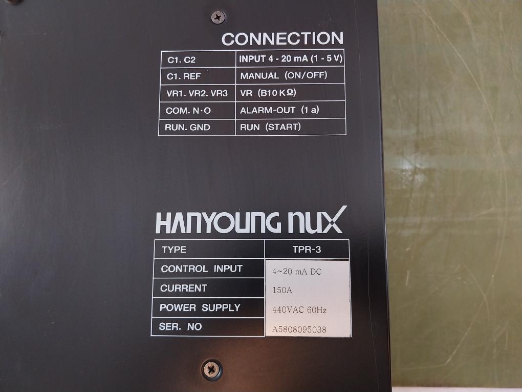 Hanyoung Nux Tpr-3 Thyristor Power Regulator 150A 440Vac 60Hz A5808Atp3P0032S