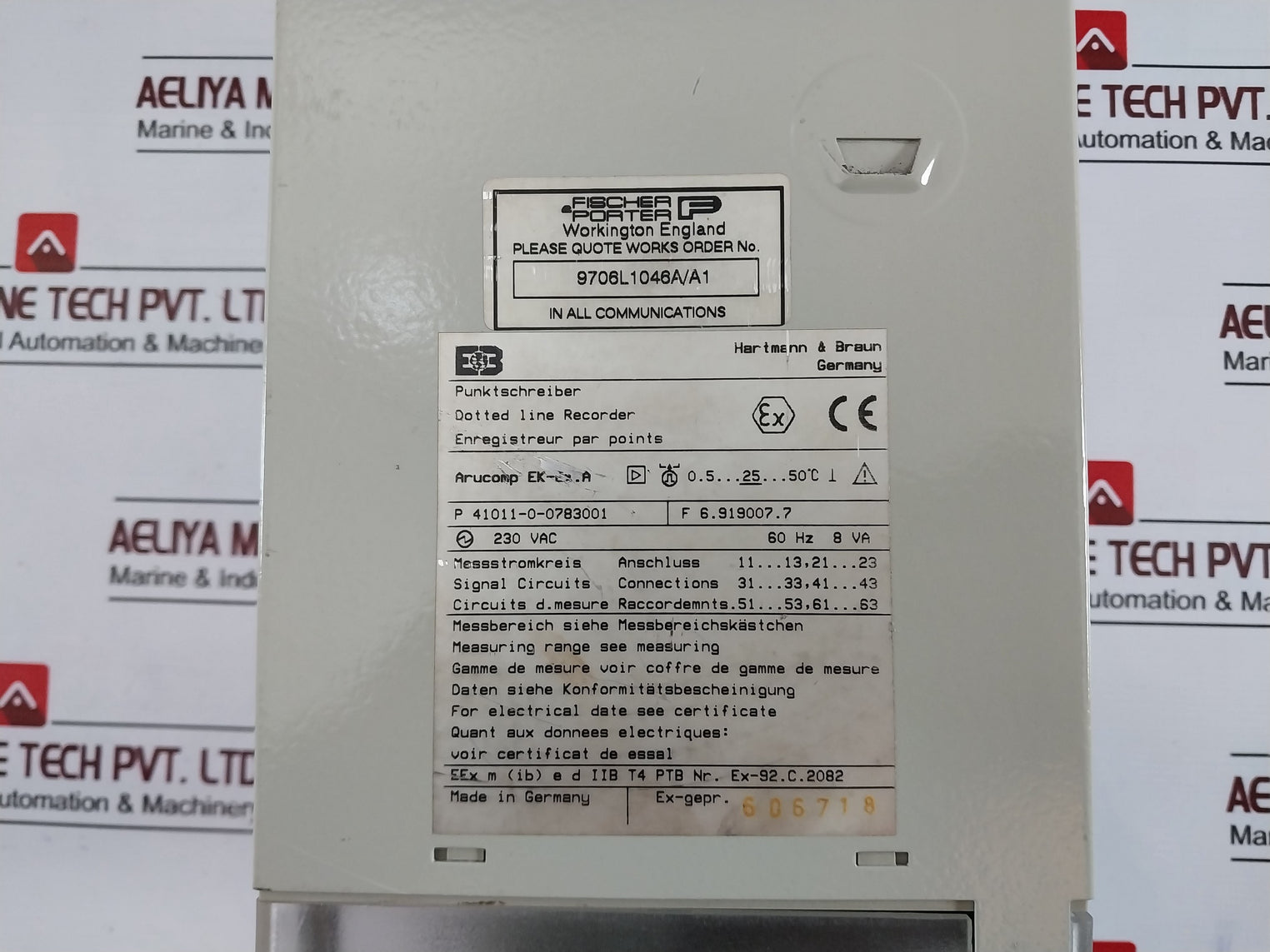 Hartmann & Braun Arucomp Ek-ex.a Dotted Line Recorder 230vac