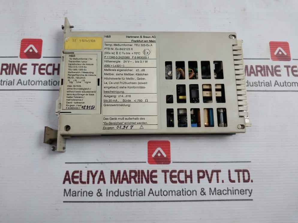 Hartmann & Braun Teu325-ex Temperature Transmitter Rack 24V 4-20Ma