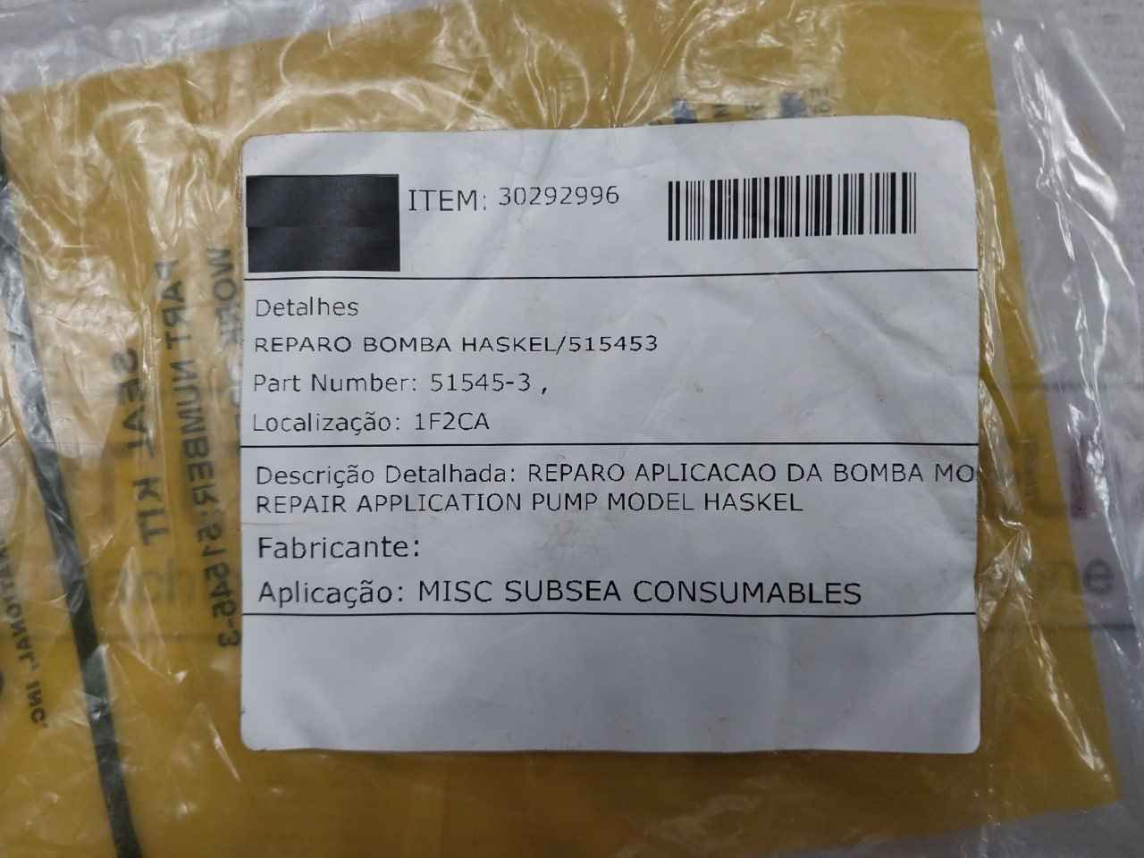 Haskel 51545-3 Seal Kit Pump Repair Part Replacement Set Ms24665-151 5005-31H