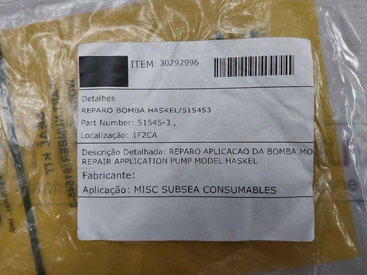 Haskel 51545-3 Seal Kit Pump Repair Part Replacement Set Ms24665-151 5005-31H