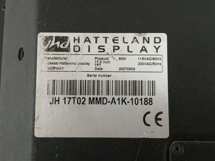 Hatteland Display Part No: Jh 17T02 Mmd-a1K-10188 Brand Jakob 115Vac/60Hz