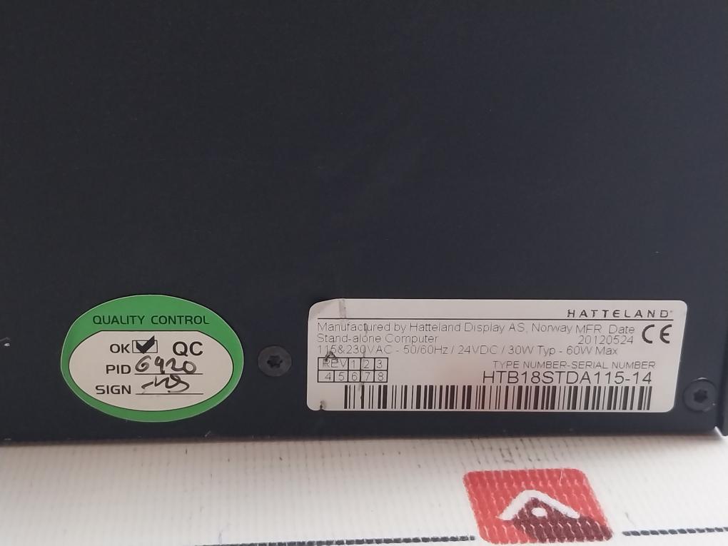 Hatteland Htb18Stda115-14 Stand Alone Computer 24Vdc