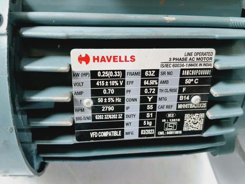 Havells 3 Phase Ac Motor Centrifugal Blower Floor Fan 8400110810