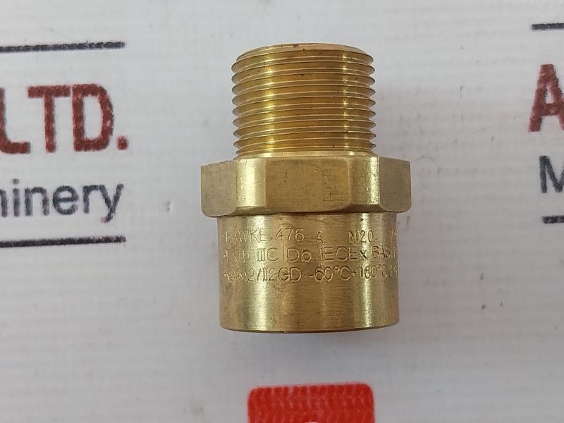 Lot of 2X Hawke 476/1A/M20/1/2NPT Cable Gland M20 Male x 1/2in Adapter