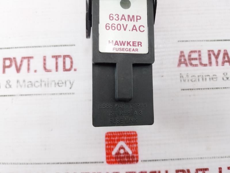 Hawker Cm63F Fuse Holder Bs88-2-1988 63Amp 660V Ac W/ Ge Tis40 Hrc Fuse Link